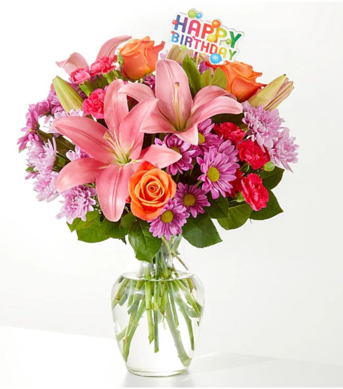 Happy Birthday Bouquet with Premium Greeting Card
