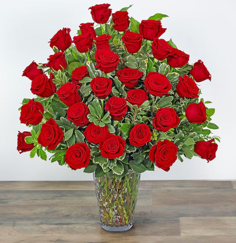Three Dozen Elegant Red Roses