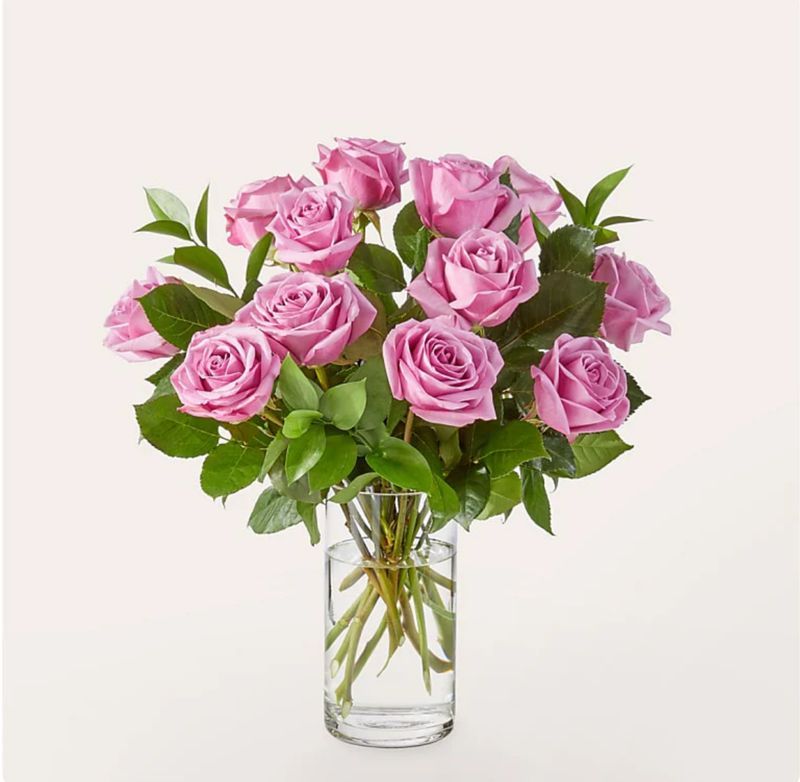 One Dozen Lavender Roses