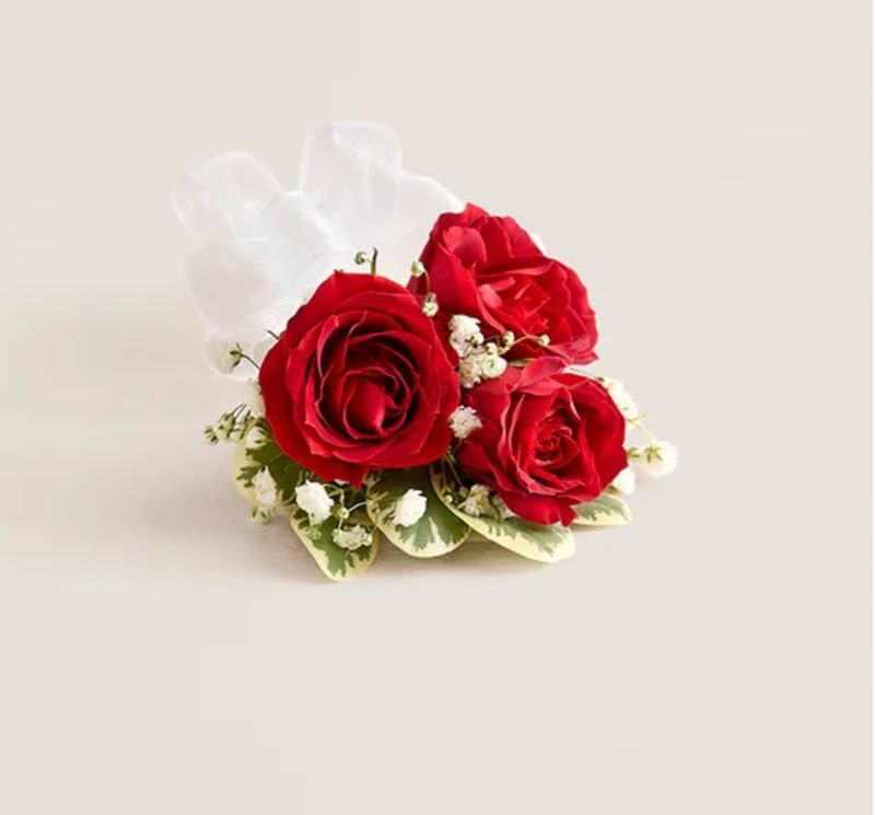 Small Spray Red Rose Wrist Corsage
