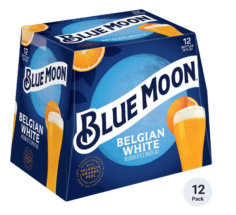 Blue Moon Belgian White Belgian-Style Wheat Ale (12 Ct, 12 oz bottles)