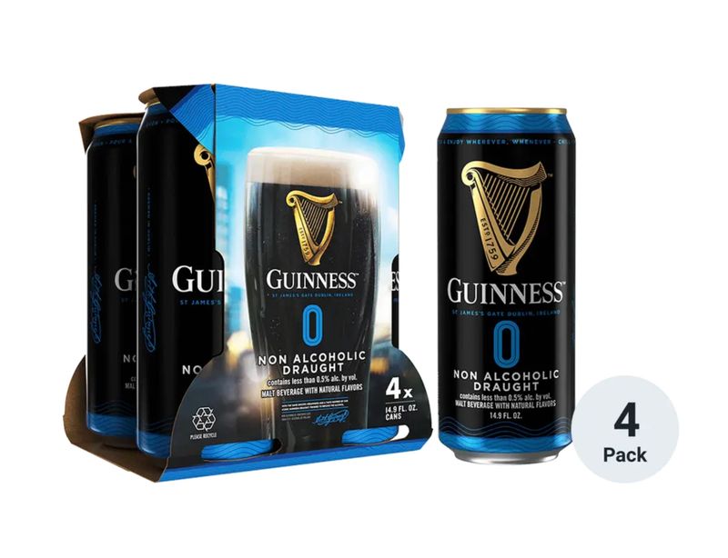 Guinness Non-Alcoholic Draught (4 Ct, 15oz Cans)