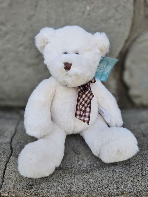 White Bear With Gingham Bow