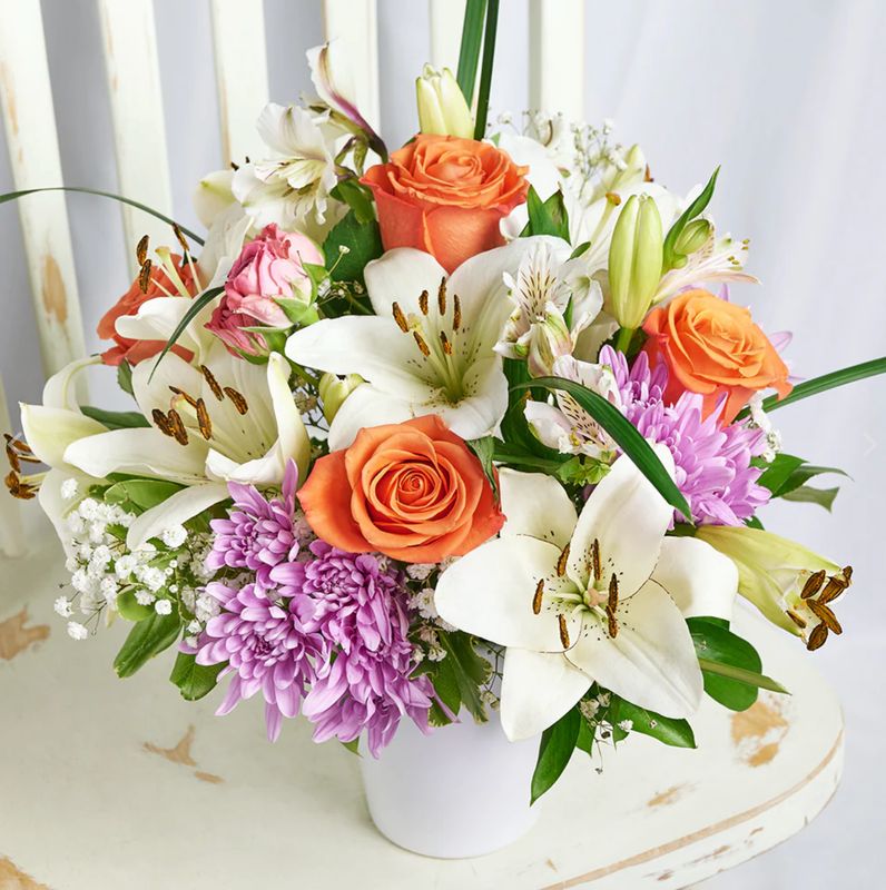 Spring Rose And Lily Arrangement
