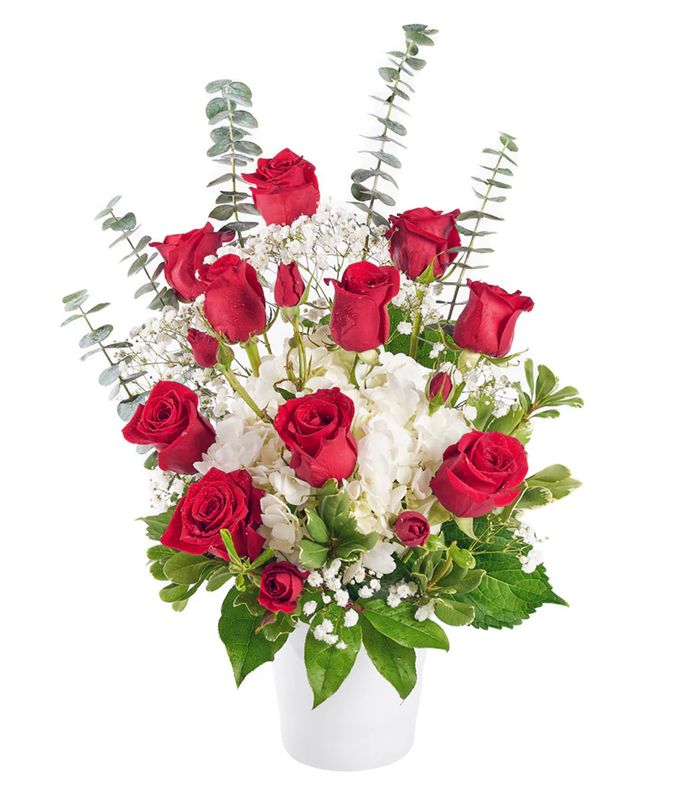 ROSE AND HYDRANGEA ARRANGEMENT