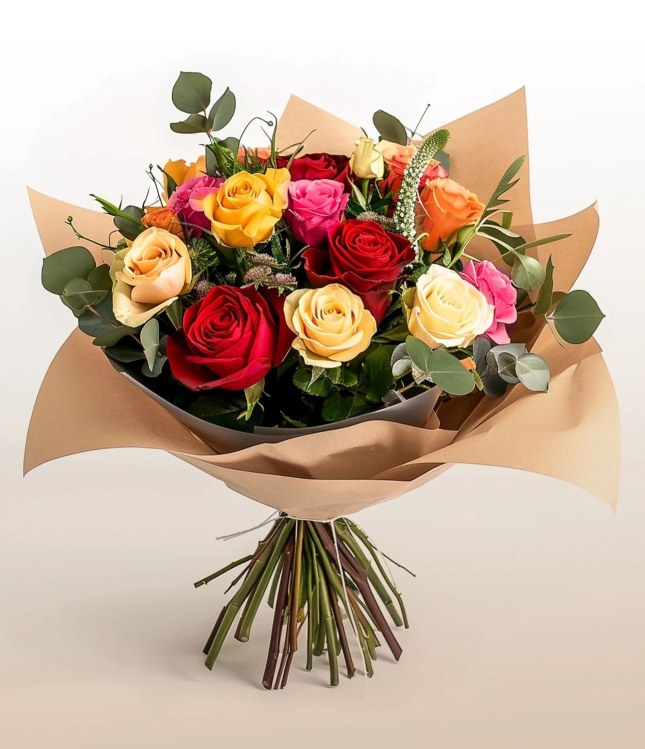 Dreaming Bouquet: 12 Multicolored Roses