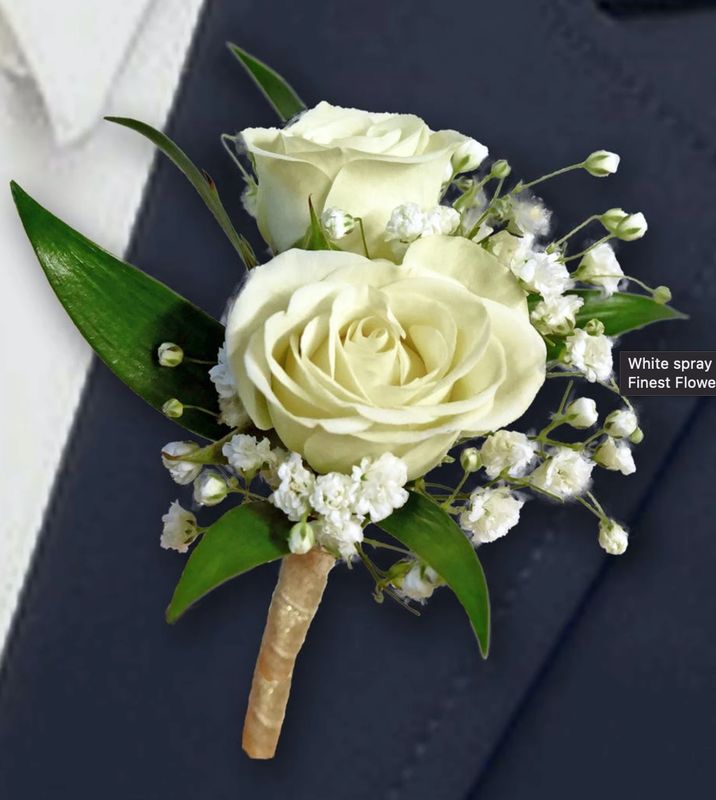 White Double Spray Rose Bout