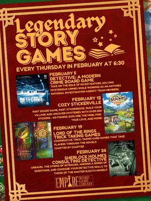 Legendary Story Games Night Legendary Story Games Night