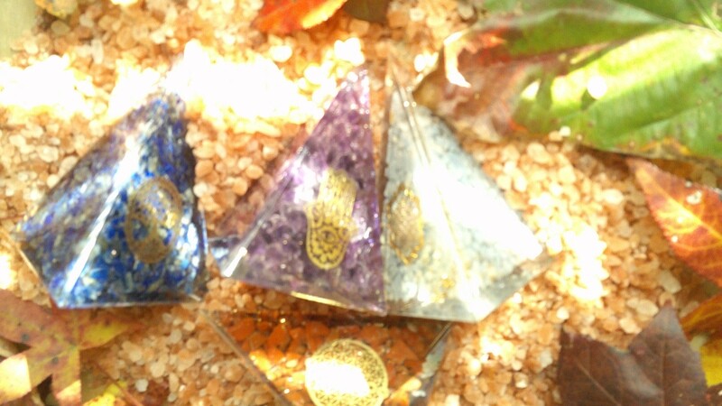 Orgonite Pyramid Amethyst 3&quot; tall