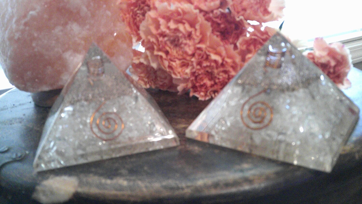 Orgonite Clear Quartz Pyramid  2.5&quot; tall