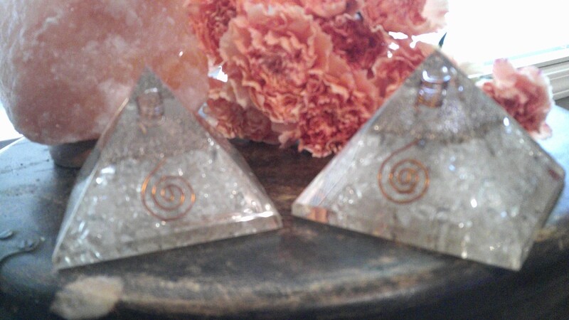 Orgonite Clear Quartz Pyramid  2.5&quot; tall