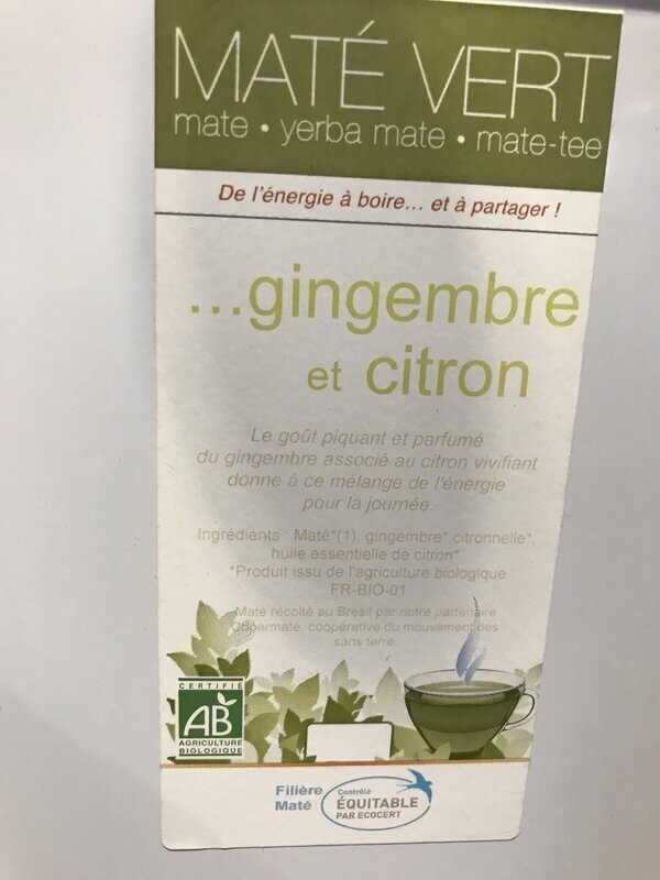 Mate gingembre citron