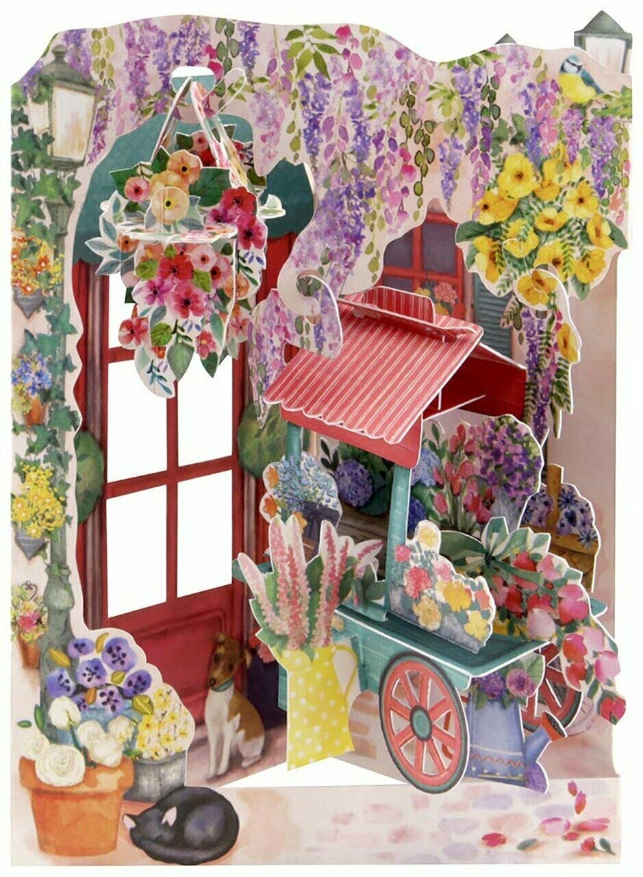 Swing card - Florist and flower cart
