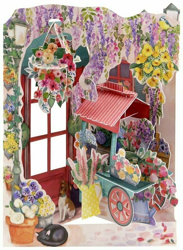 Swing card - Florist and flower cart