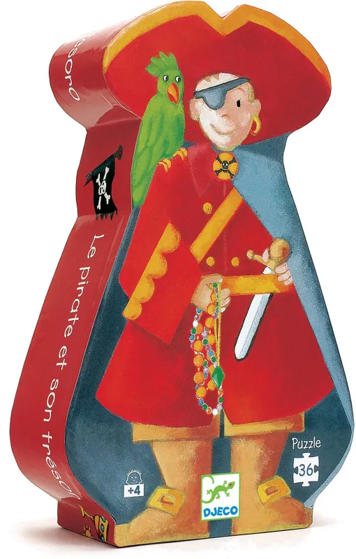 Siluettepussel - The pirate and the treasure, 36 bitar