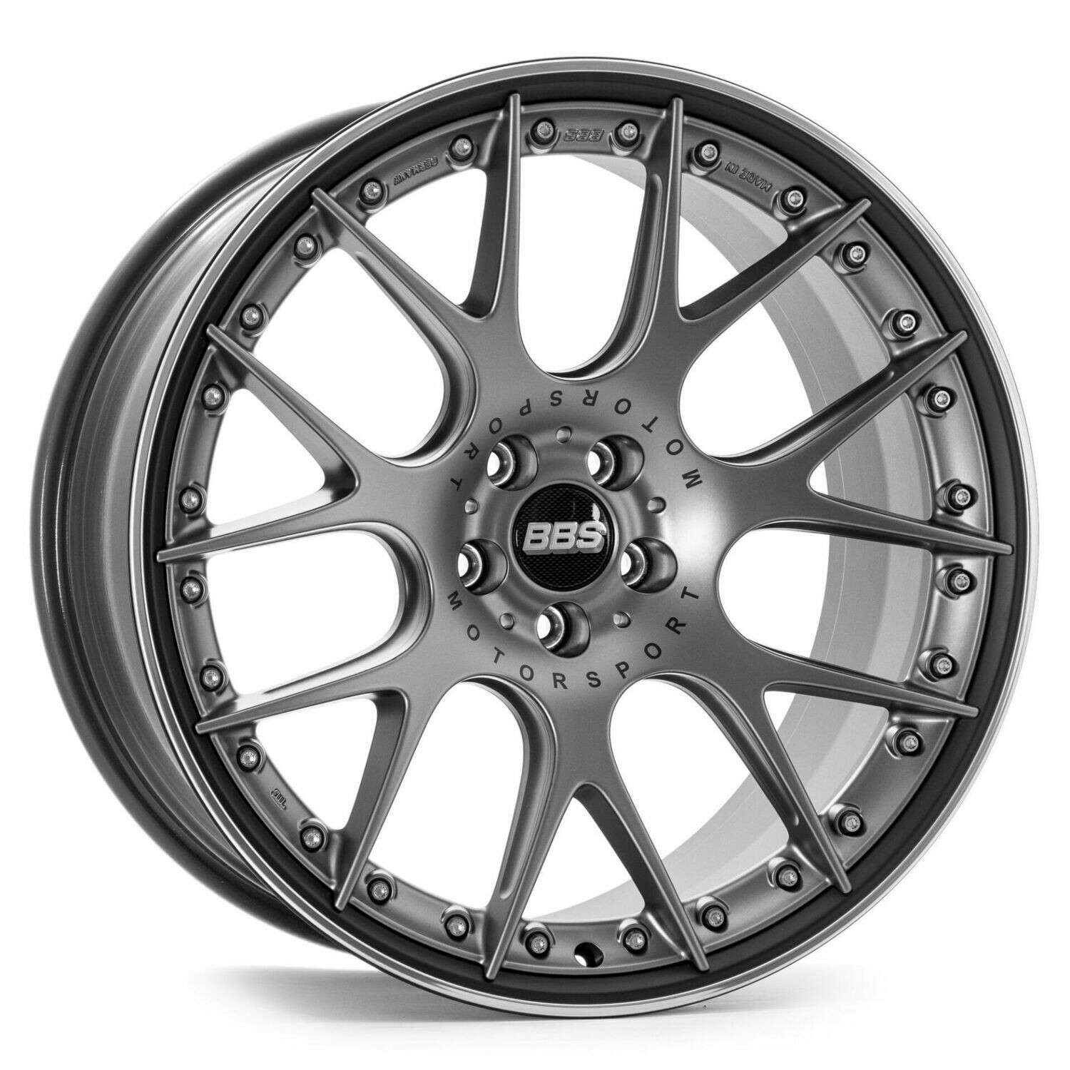 BBS CH-RII Radstern Platinum Matt - Felgenbett Schwarz Matt Zweiteilig