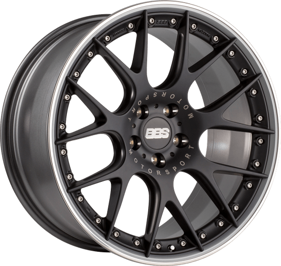 BBS CH-RII Radstern Schwarz Matt - Felgenbett Titan Matt Zweiteilig