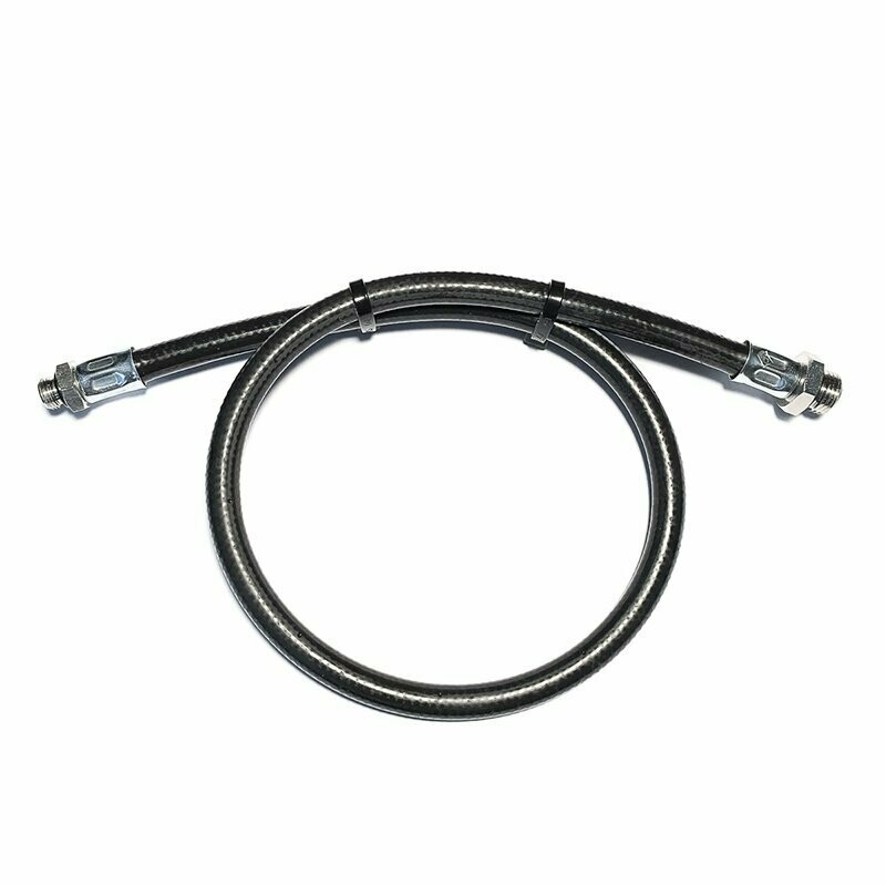 Stahlflexschlauch Schwarz Federbein 0,5m Stahlflexschlauch Schwarz Federbein 0,5m
