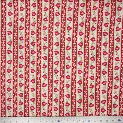 Popelina Estampada Chita Vermelha