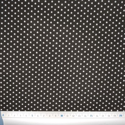 Popelina Estrelas Pequenas Preta