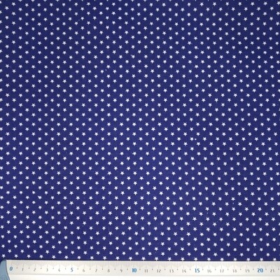 Popelina Estrelas Pequenas Azul Escuro