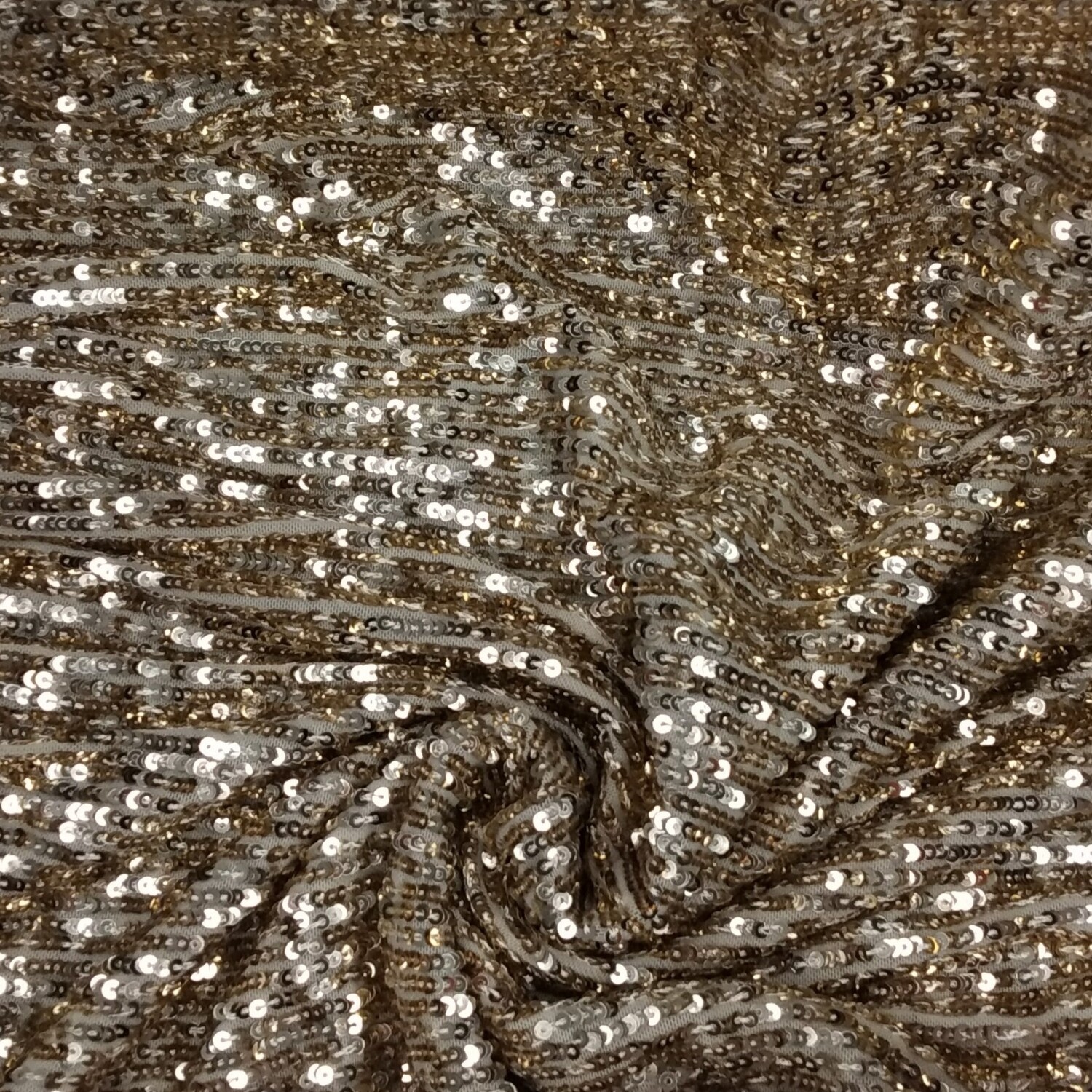 Tulle Lycra Mini Lantejoulas Dourada