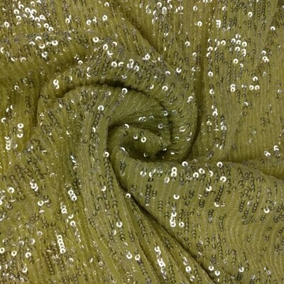 Tulle Lycra Mini Lantejoulas Verde Fluorescente