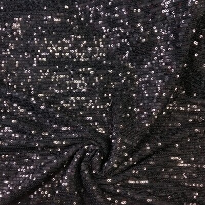 Tulle Lycra Mini Lantejoulas Preta