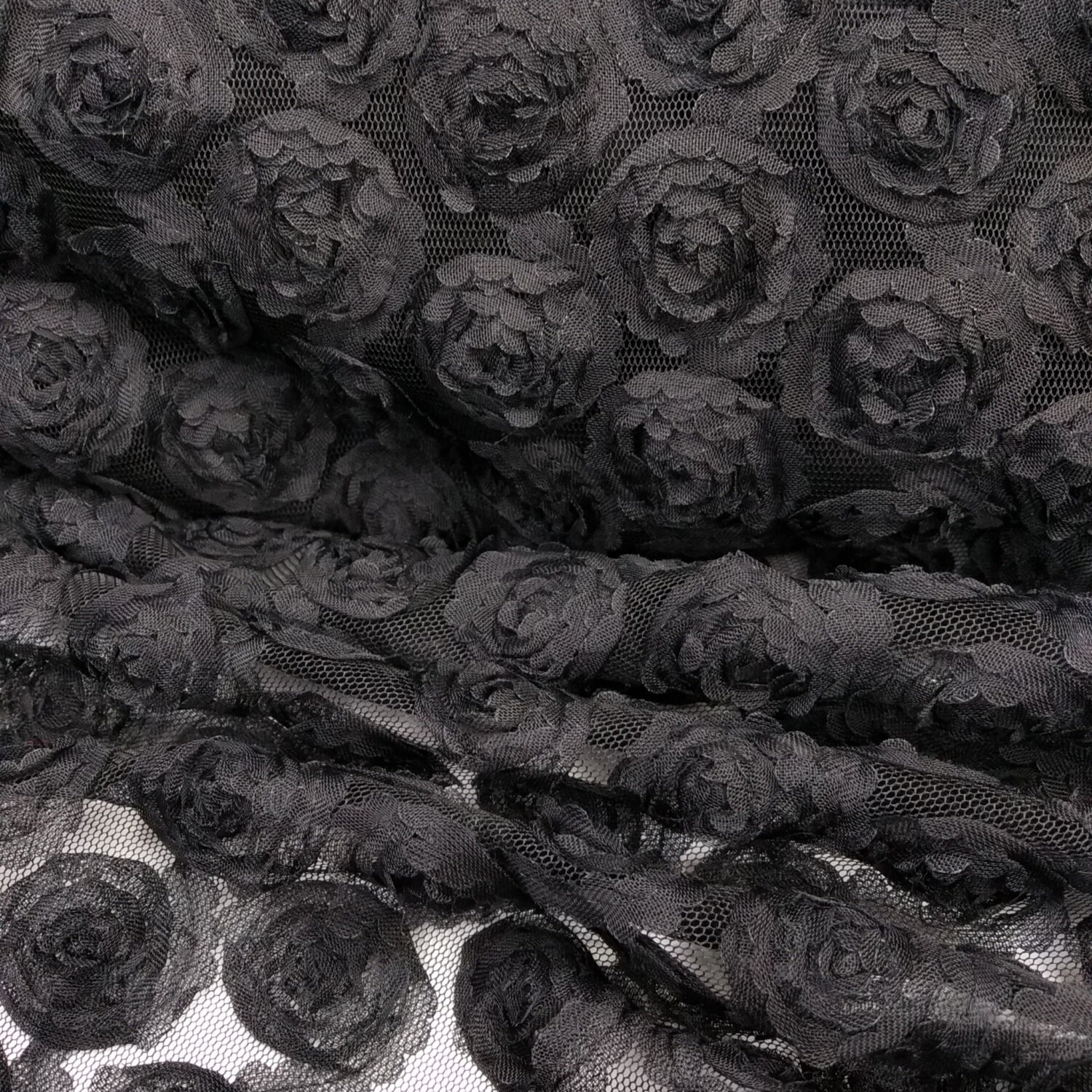Tulle c/Flores 3D Preto