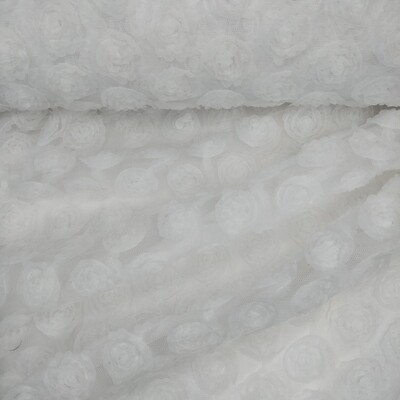 Tulle c/Flores 3D Branco