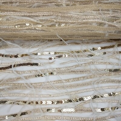 Tulle Bordado Lantejoulas e Pulmas