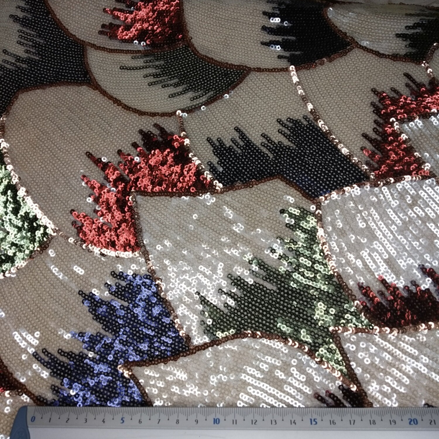 Tulle Lantejoulas Bordadas