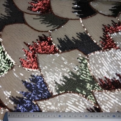 Tulle Lantejoulas Bordadas
