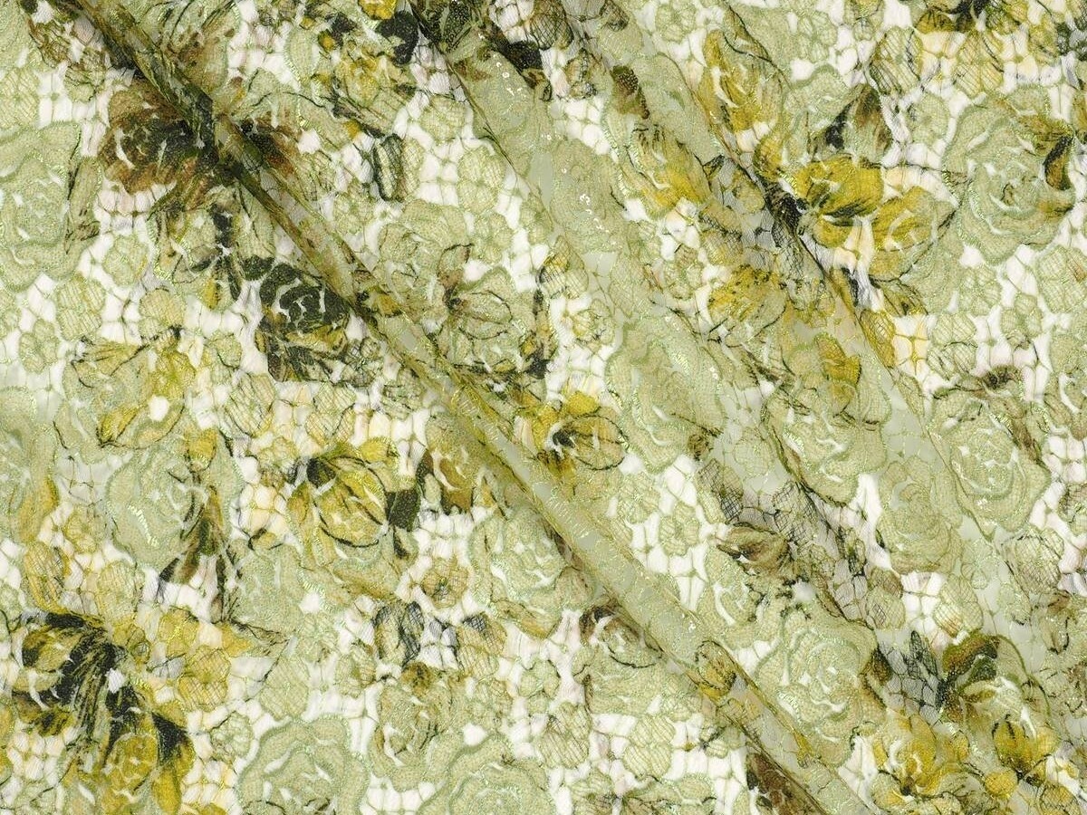 Renda Bordada Paillete Verde