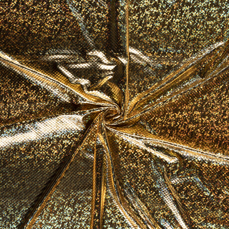 Malha Lame Escamas Pequenas Dourado