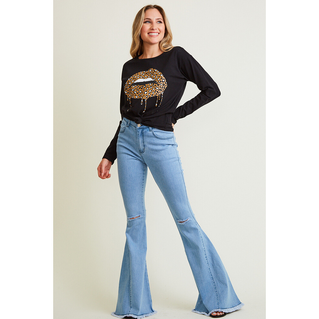 light denim flare jeans