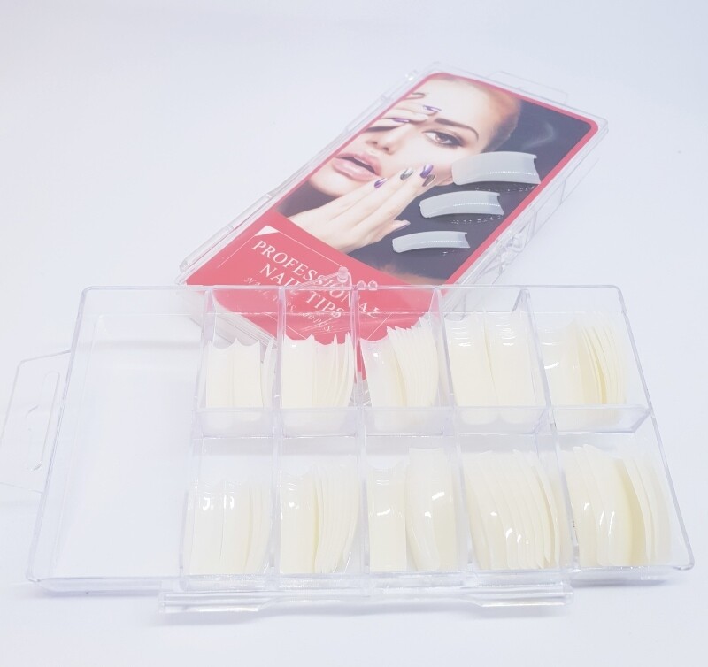 Nail Tips mit kurzer Klebefläche, Natural, 100 STK Box