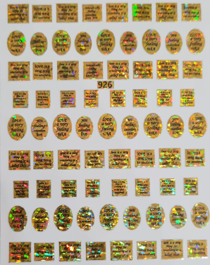 Nailartsticker Gold Holo Text