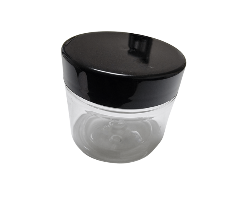 PET Dose 50ml klar mit schwarzem Deckel