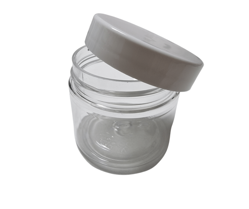 PET Dose 50ml klar mit weissem Deckel