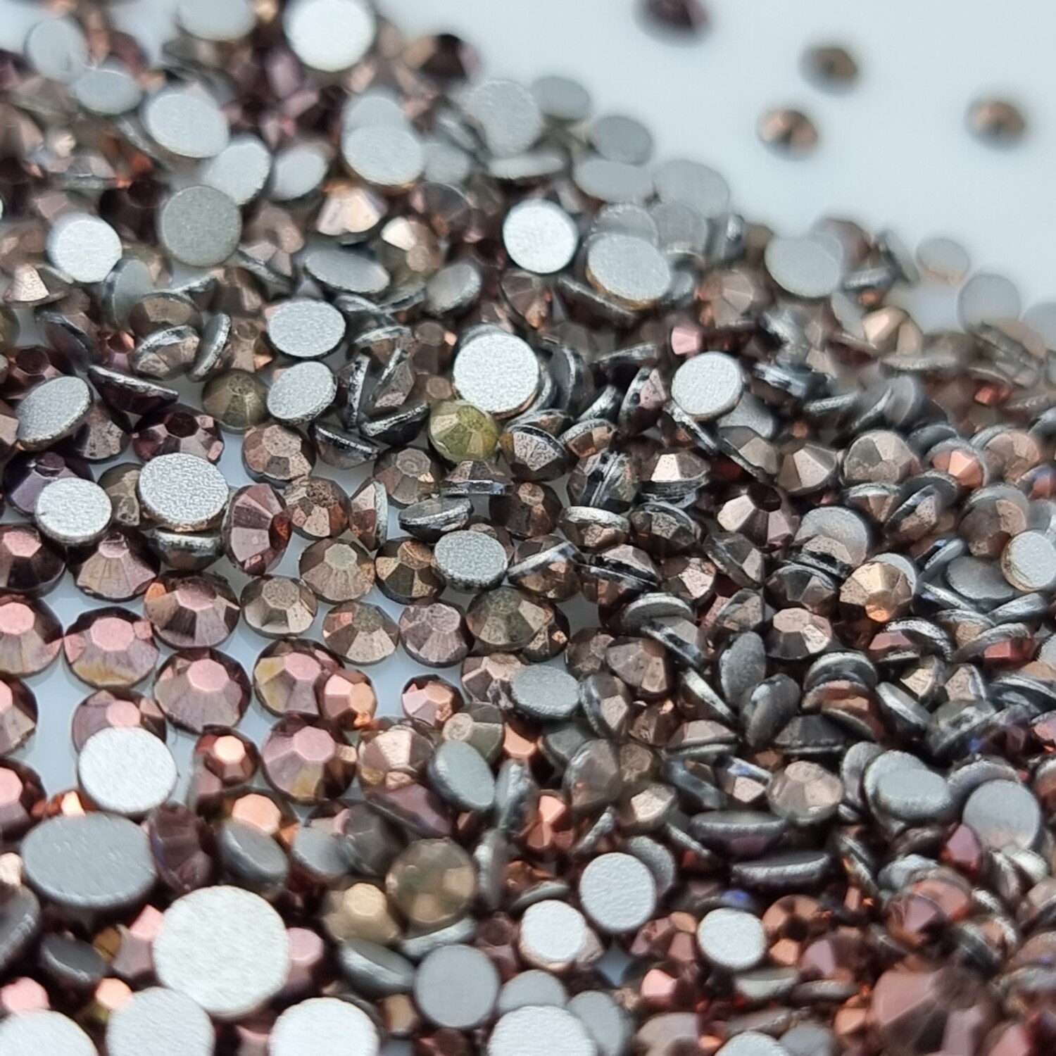 Steinchen Mix 6 versch.Gr BRAUN ROSE 