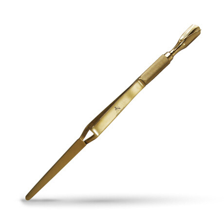 3 in 1 Profi Pinzette und Pusher GOLD