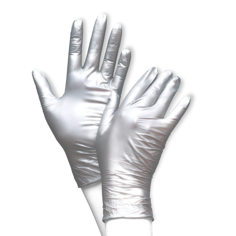 &quot;Fancy Silver&quot; Nitrilhandschuhe, Latexfrei, ungepudert, Box a 100 Stk.