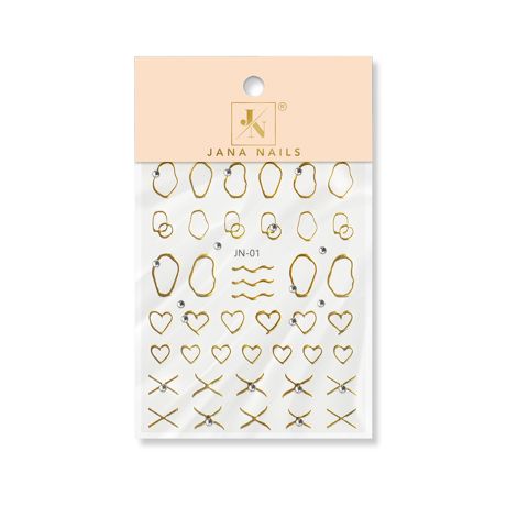 Nail flexy stickers Heart Gold