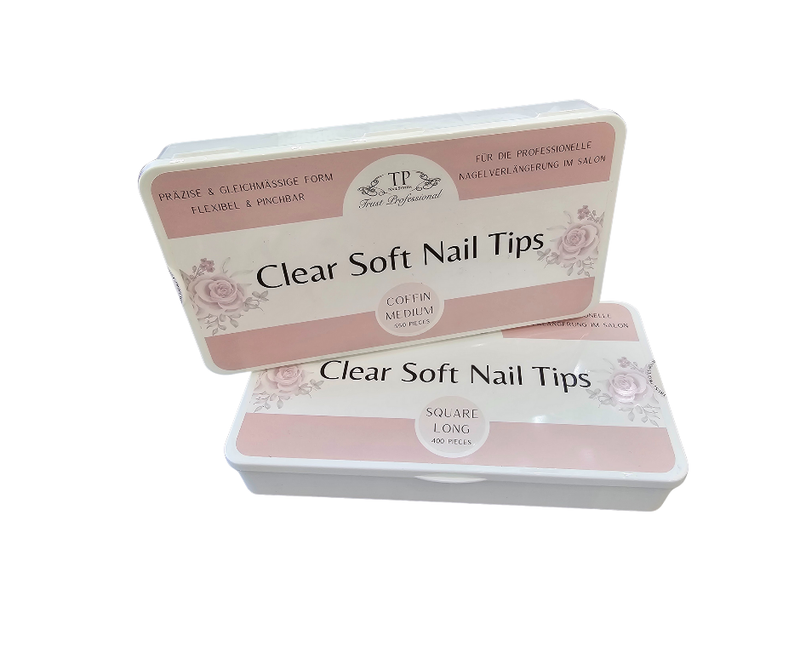 Clear Soft Nail Tips Coffin 550 Stück