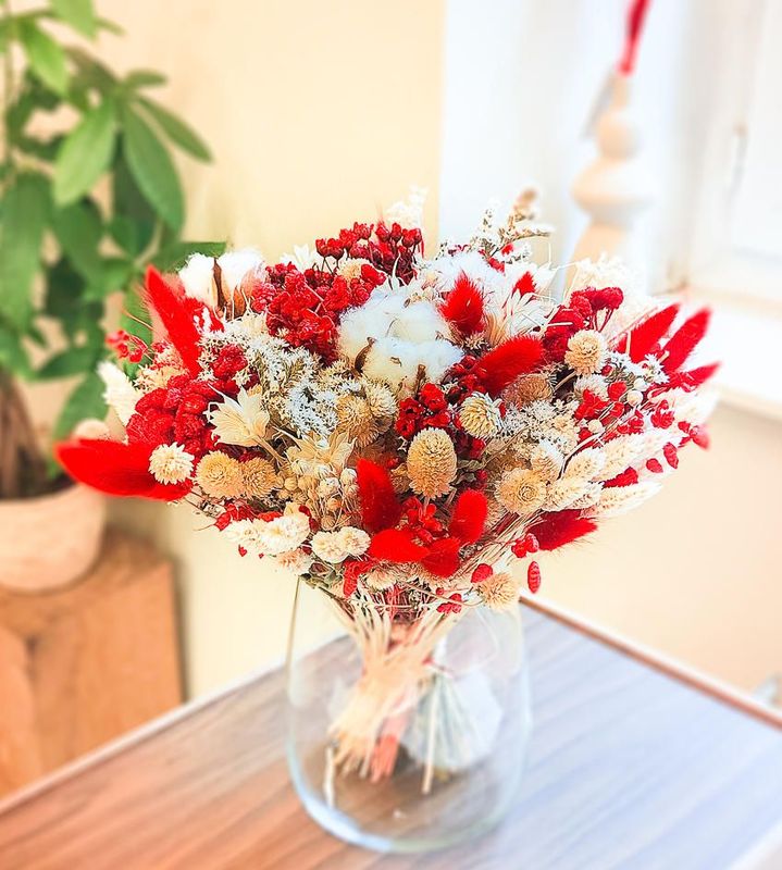 Bouquet séché rouge