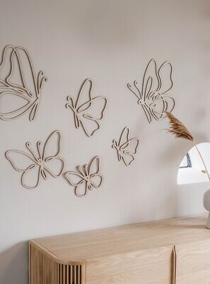 Houten vlinders wand decoratie