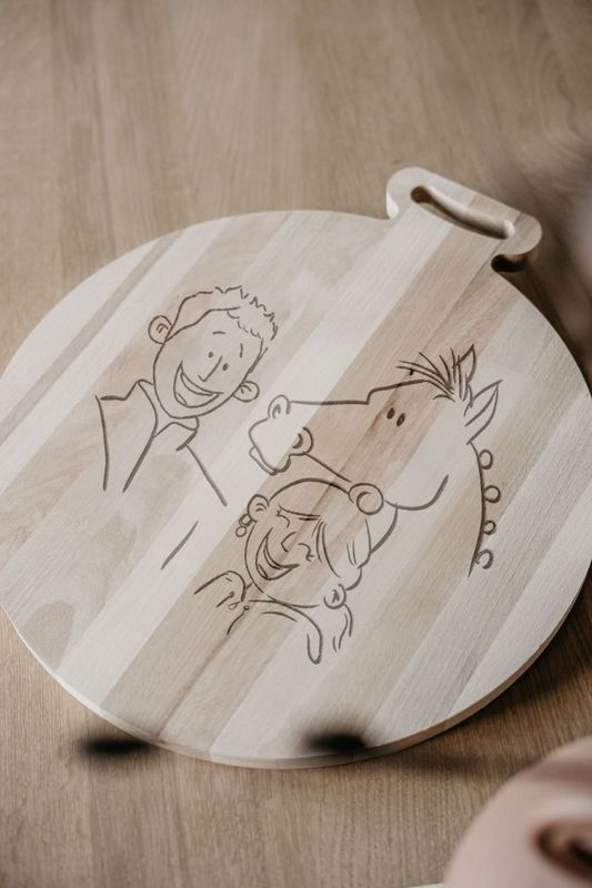 Plank met illustratie van jouw gezin