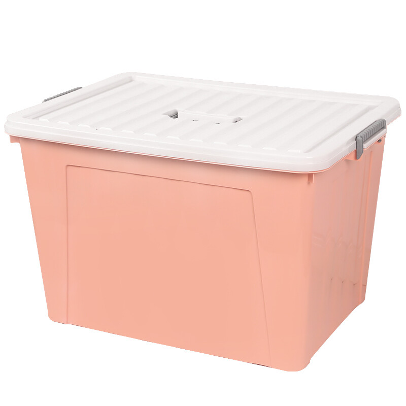 Colored Plastic Storage with Lid, grey Latching/handle, with wheels 80L -#806, colored