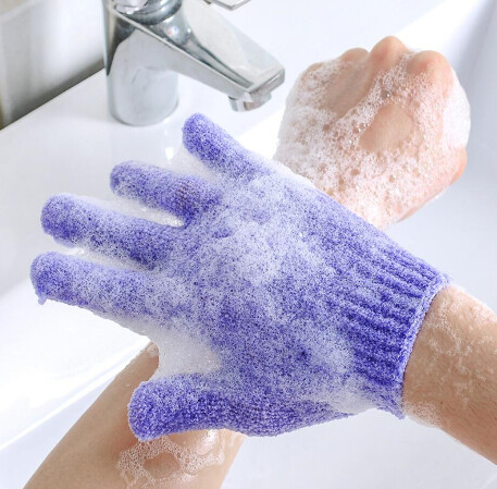 Exfoliating Bath Cleaning Nylon Gloves 2pcs Skin Care Body Scrub